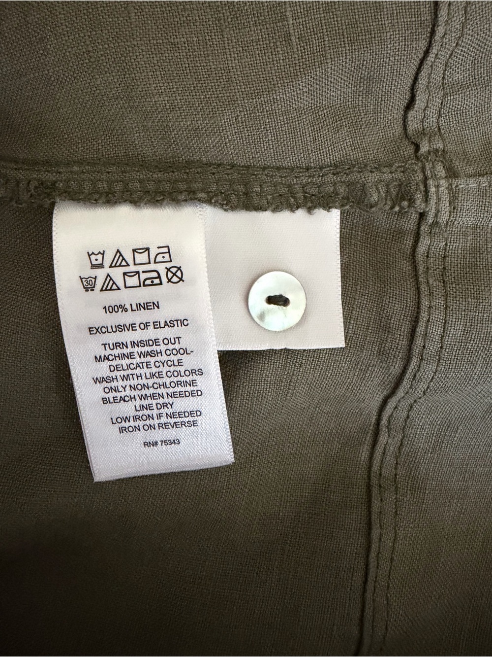 Nicole Miller Linen Dress w/ Pockets – Olive Green | Effortless & Breathable - M - Picture 6 of 9